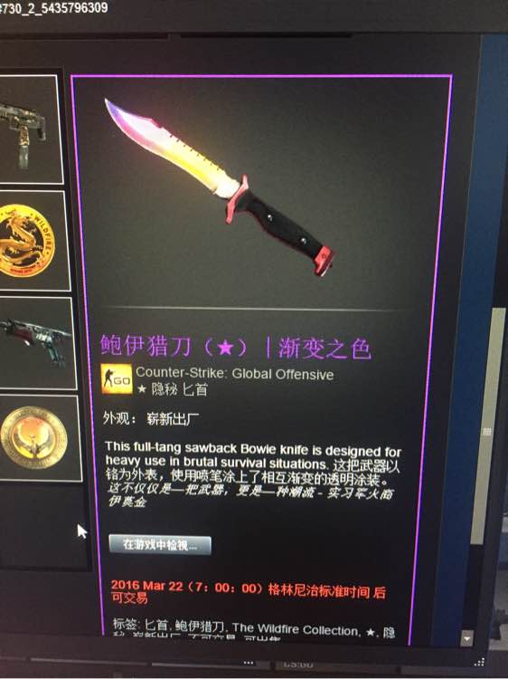 Csgo鲍伊猎刀简介csgo鲍伊猎刀价格 特玩网